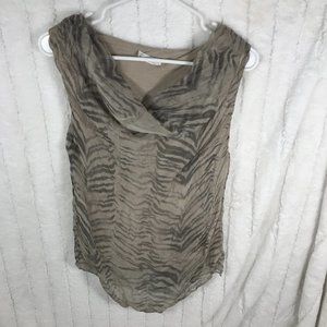 Dolce Ragazza XS Women's sleeveless cowl neck Silk Animal Print